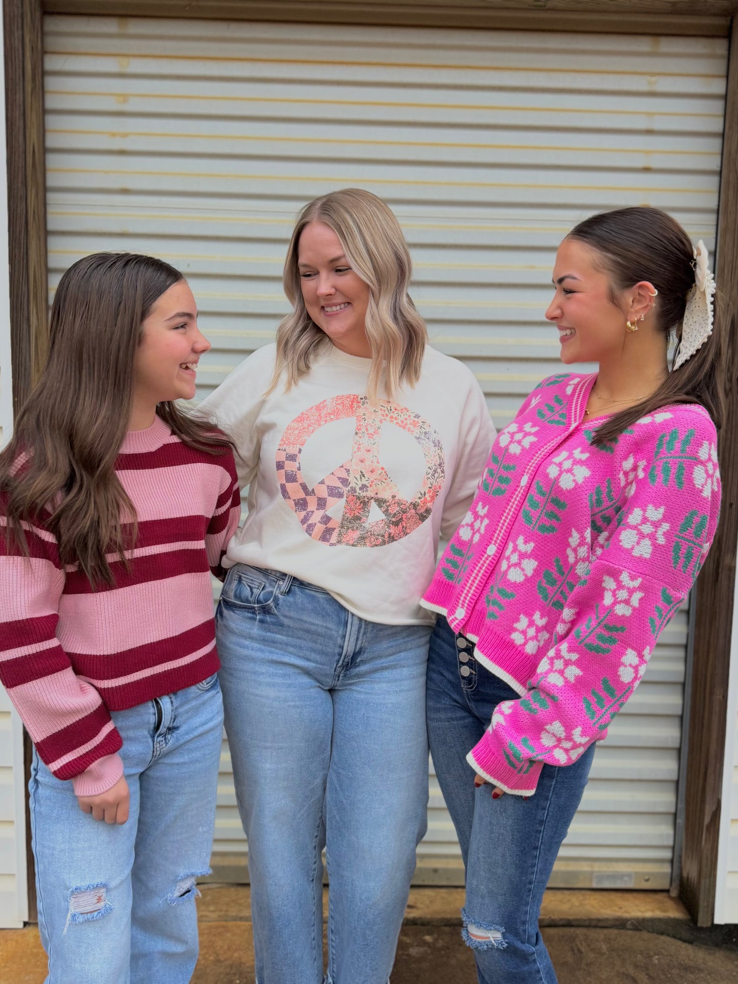 Boho Floral Peace Vintage Sweatshirt