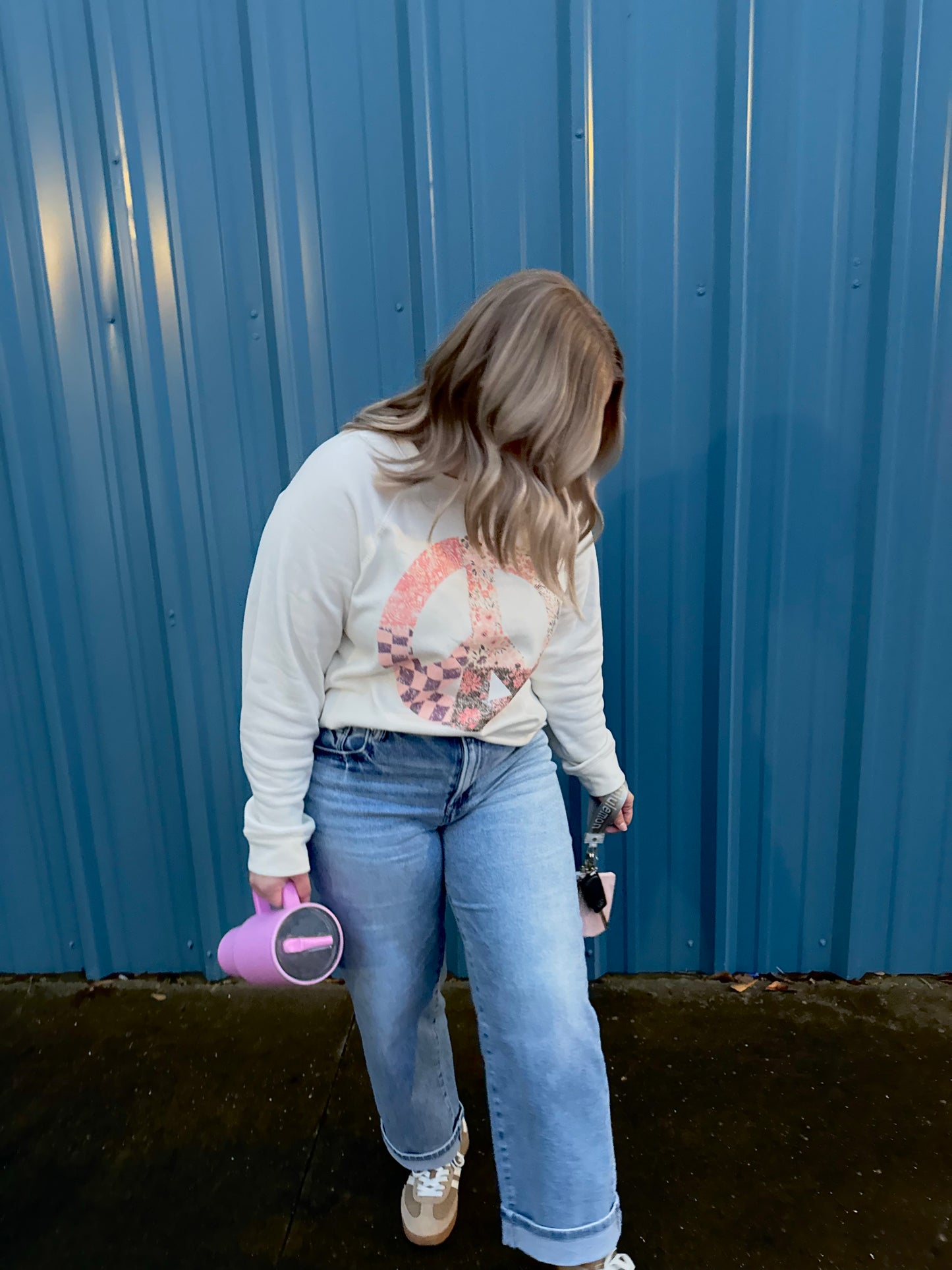 Boho Floral Peace Vintage Sweatshirt