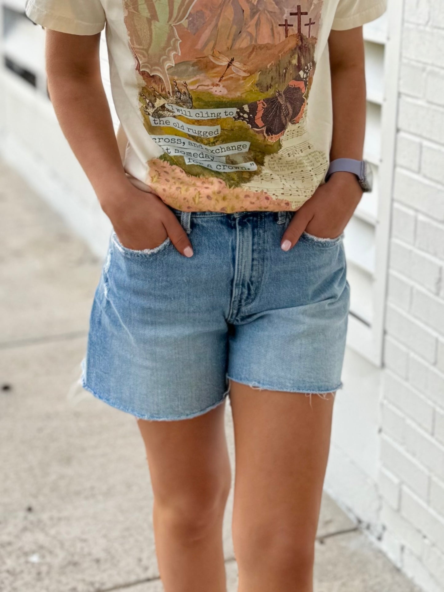 Vervet High Rise Boyfriend Denim Shorts