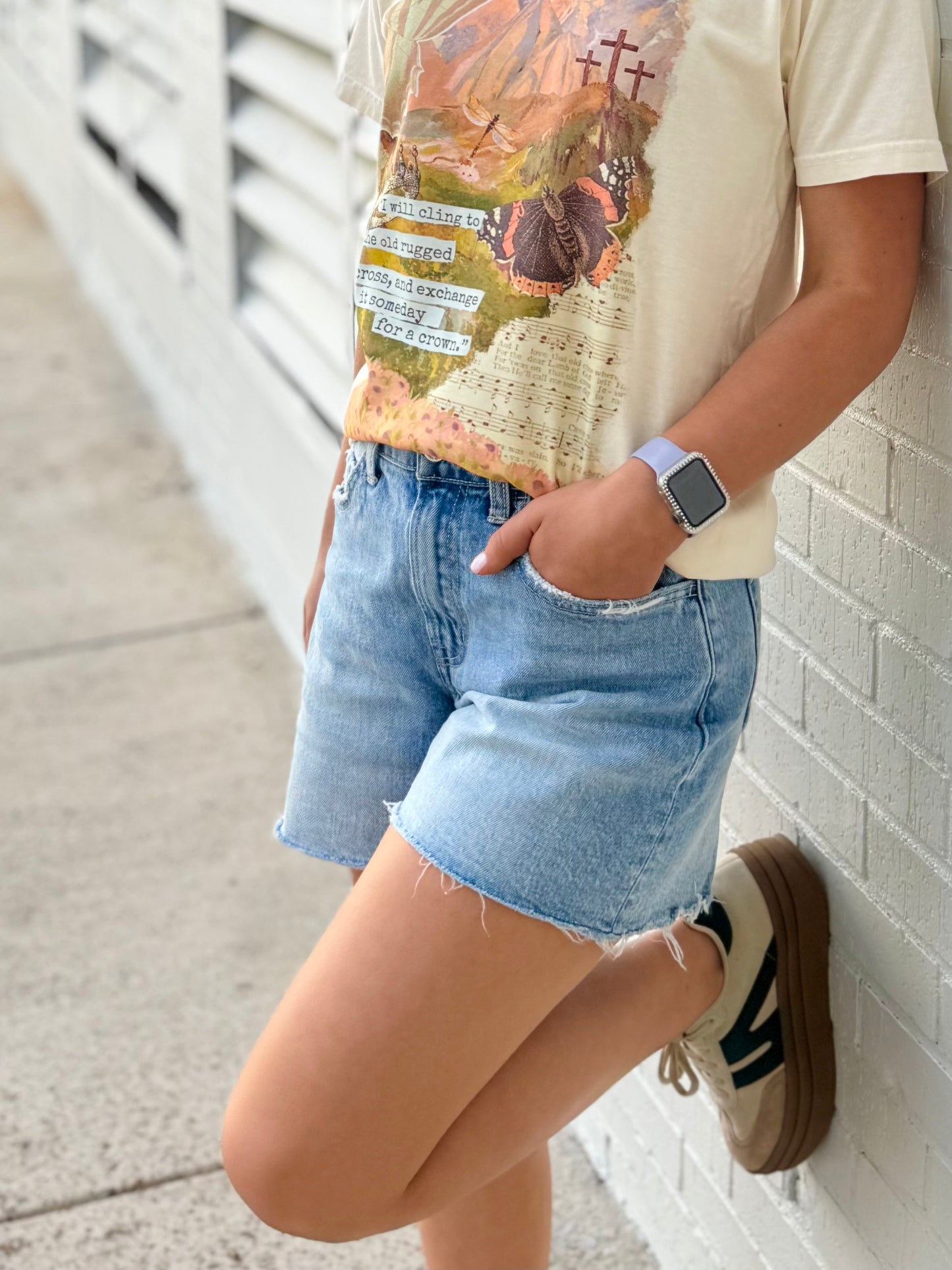 Vervet High Rise Boyfriend Denim Shorts